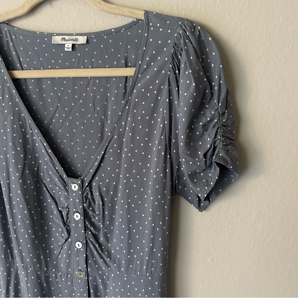 Madewell Leedra Button-Front Midi Dress in Dot Size 6 - Picture 7 of 11